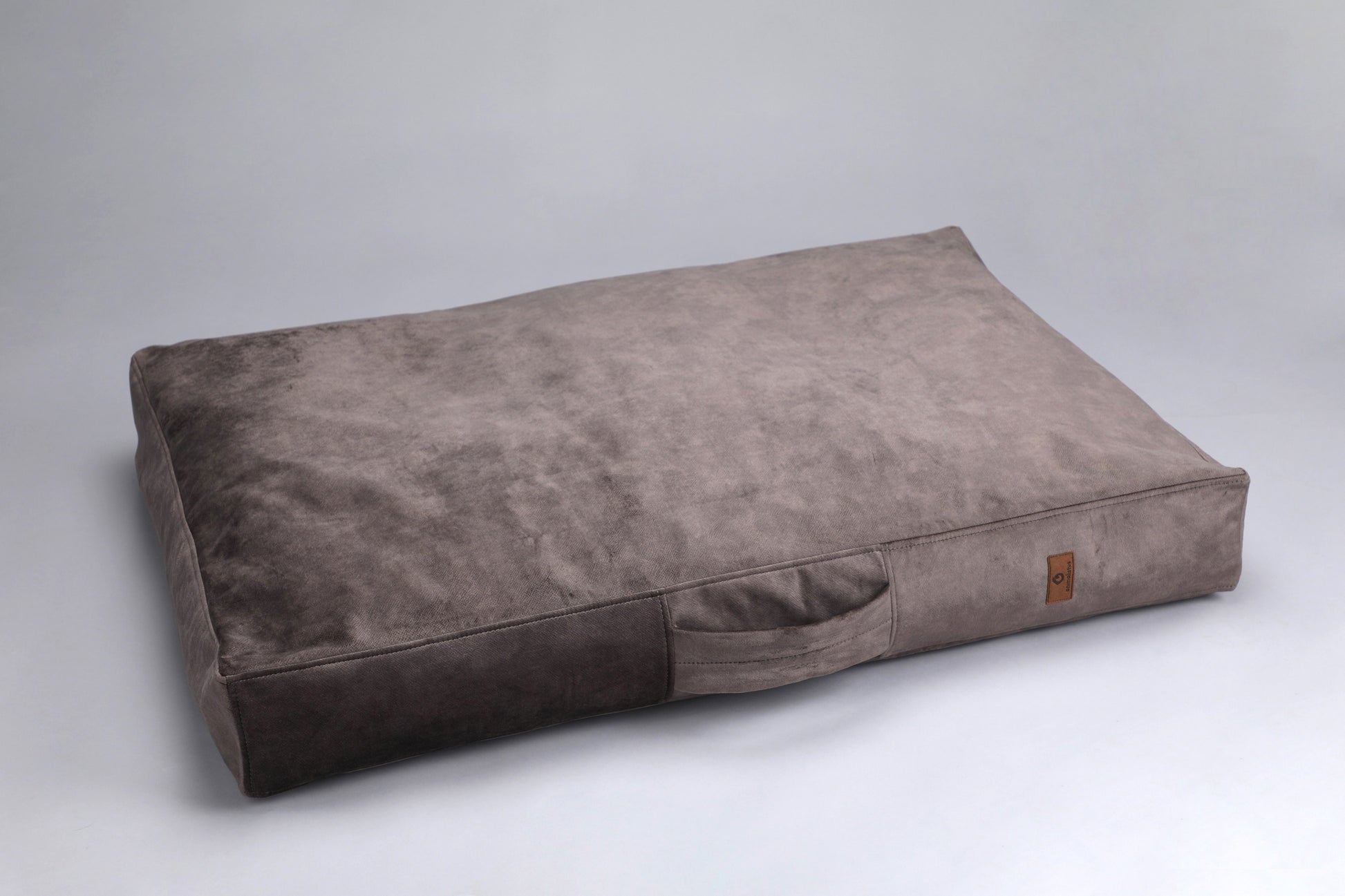 Dog cushion bed | 2-sided | TAUPE - premium dog goods handmade in Europe by animalistus