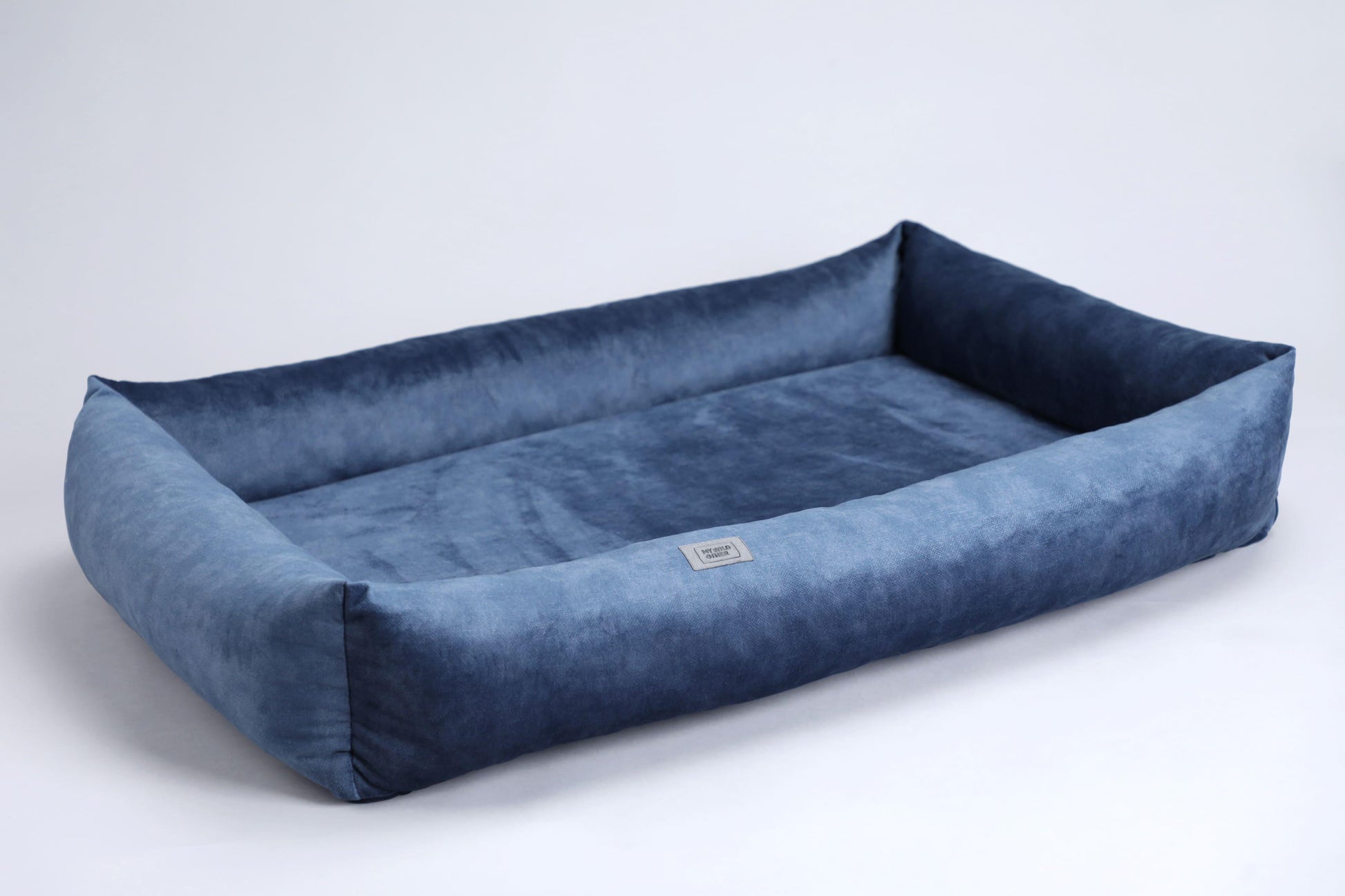 2-sided dog bed with sides. SKY BLUE - premium dog goods handmade in Europe by My Wild Other