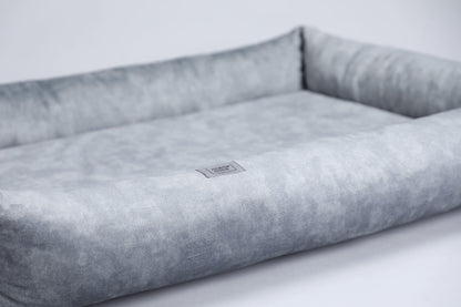 Premium dog bed with sides | 2-sided | METAL GREY - premium dog goods handmade in Europe by animalistus