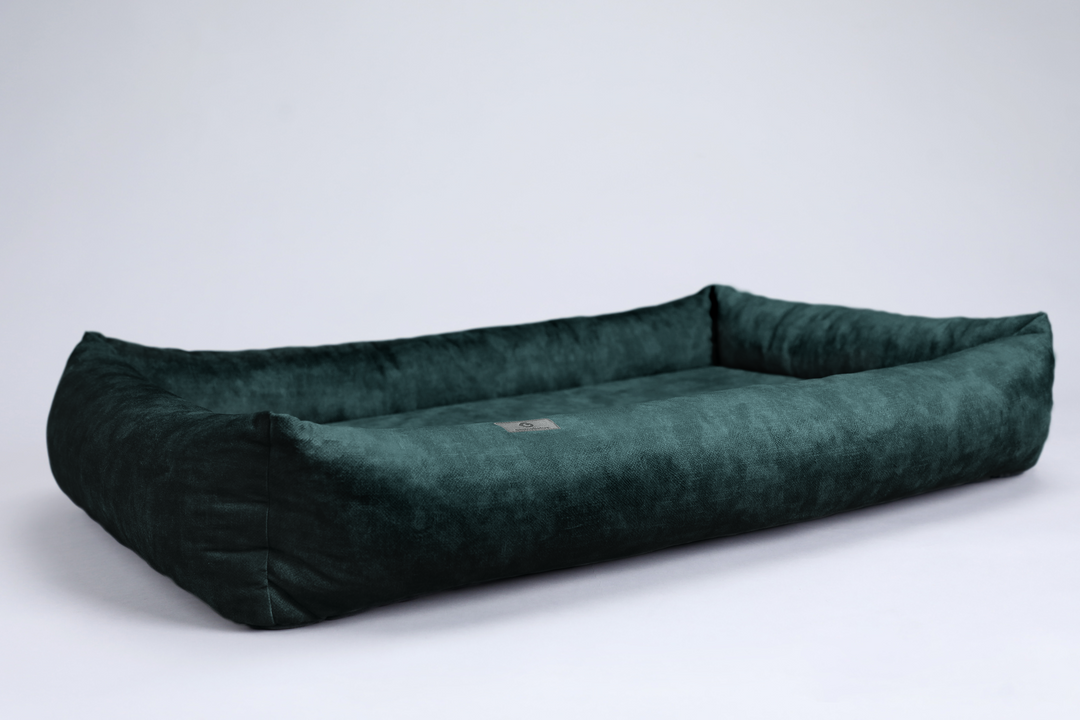 Premium dog bed with sides 2 sided EMERALD GREEN animalistus