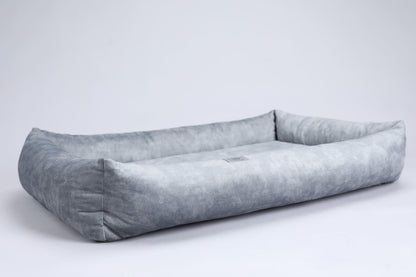 Premium dog bed with sides | 2-sided | METAL GREY - premium dog goods handmade in Europe by animalistus