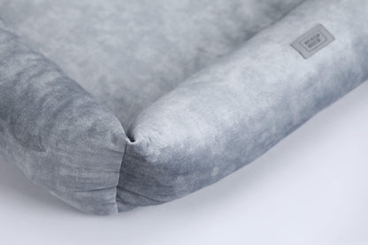 2-sided dog bed with sides. METAL GREY - premium dog goods handmade in Europe by My Wild Other