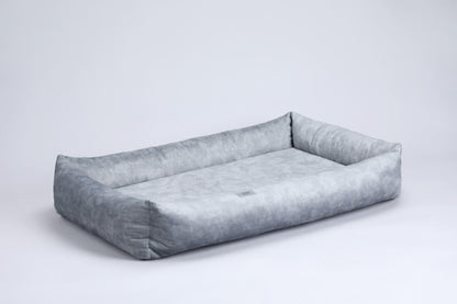 Premium dog bed with sides | 2-sided | METAL GREY - premium dog goods handmade in Europe by animalistus