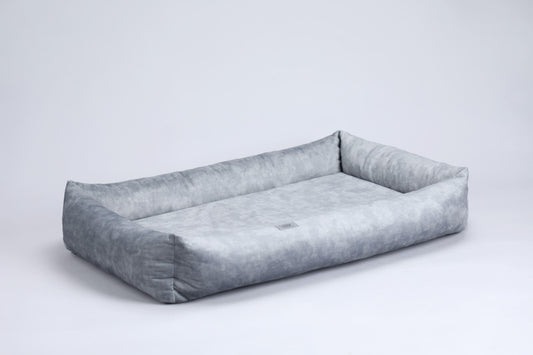2-sided dog bed with sides. METAL GREY - premium dog goods handmade in Europe by My Wild Other