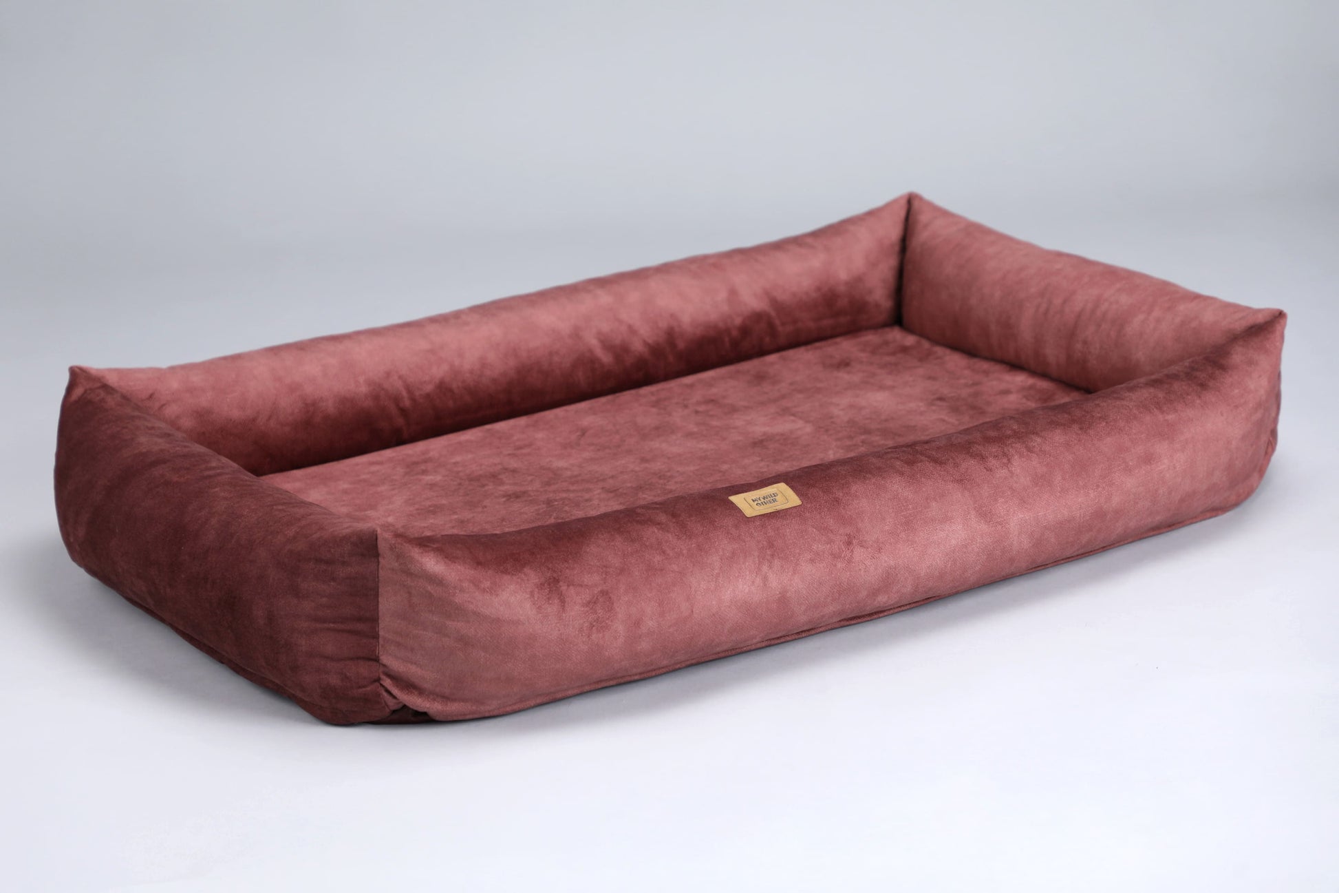 2-sided dog bed with sides. TERRACOTTA - premium dog goods handmade in Europe by My Wild Other