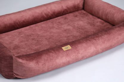 2-sided dog bed with sides. TERRACOTTA - premium dog goods handmade in Europe by My Wild Other