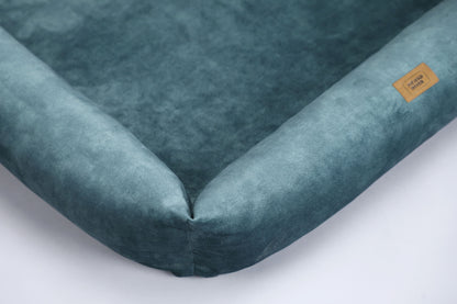 2-sided dog bed with sides. DUSTY GREEN - premium dog goods handmade in Europe by My Wild Other