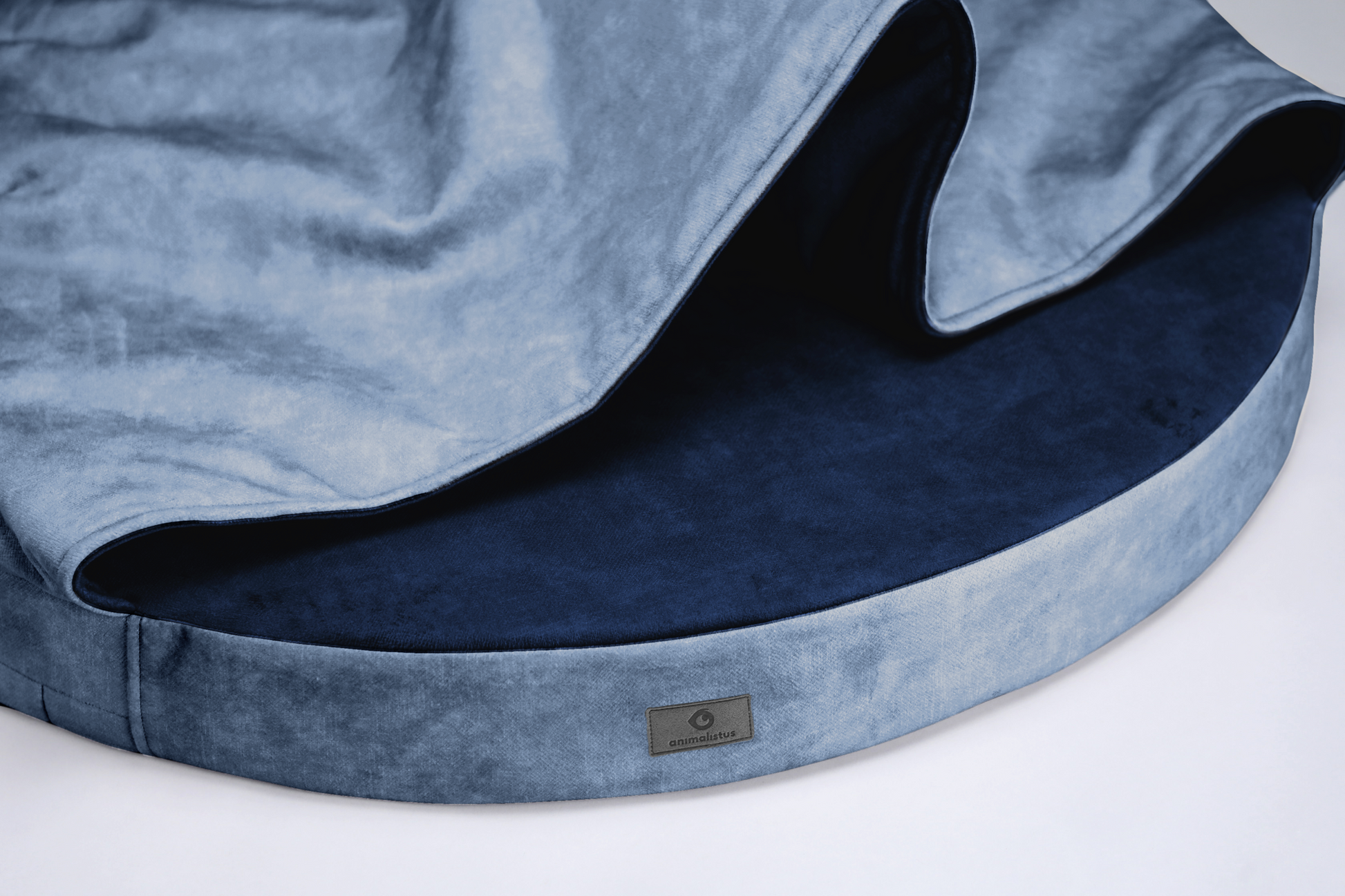 Cozy cave dog bed | ComfySupport+ | SKY BLUE+ROYAL BLUE | animalistus