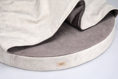 Cozy cave dog bed | BEIGE+TAUPE - premium dog goods handmade in Europe by My Wild Other