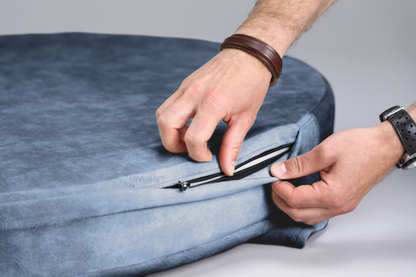 Cozy cave dog bed | ComfySupport+ | SKY BLUE+ROYAL BLUE | animalistus