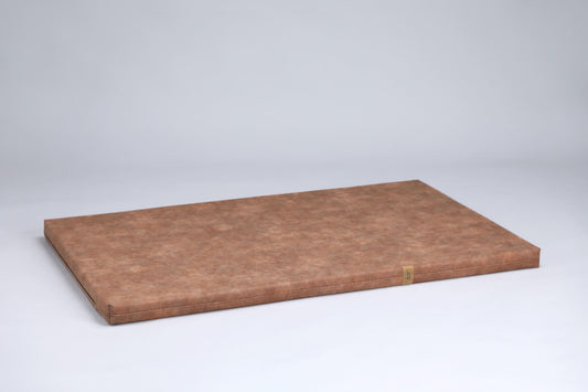 2-sided crate & travel leather dog bed. TAWNY BROWN - premium dog goods handmade in Europe by My Wild Other