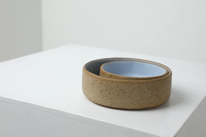 Handmade ceramic dog bowls | RAW+SKY BLUE | animalistus