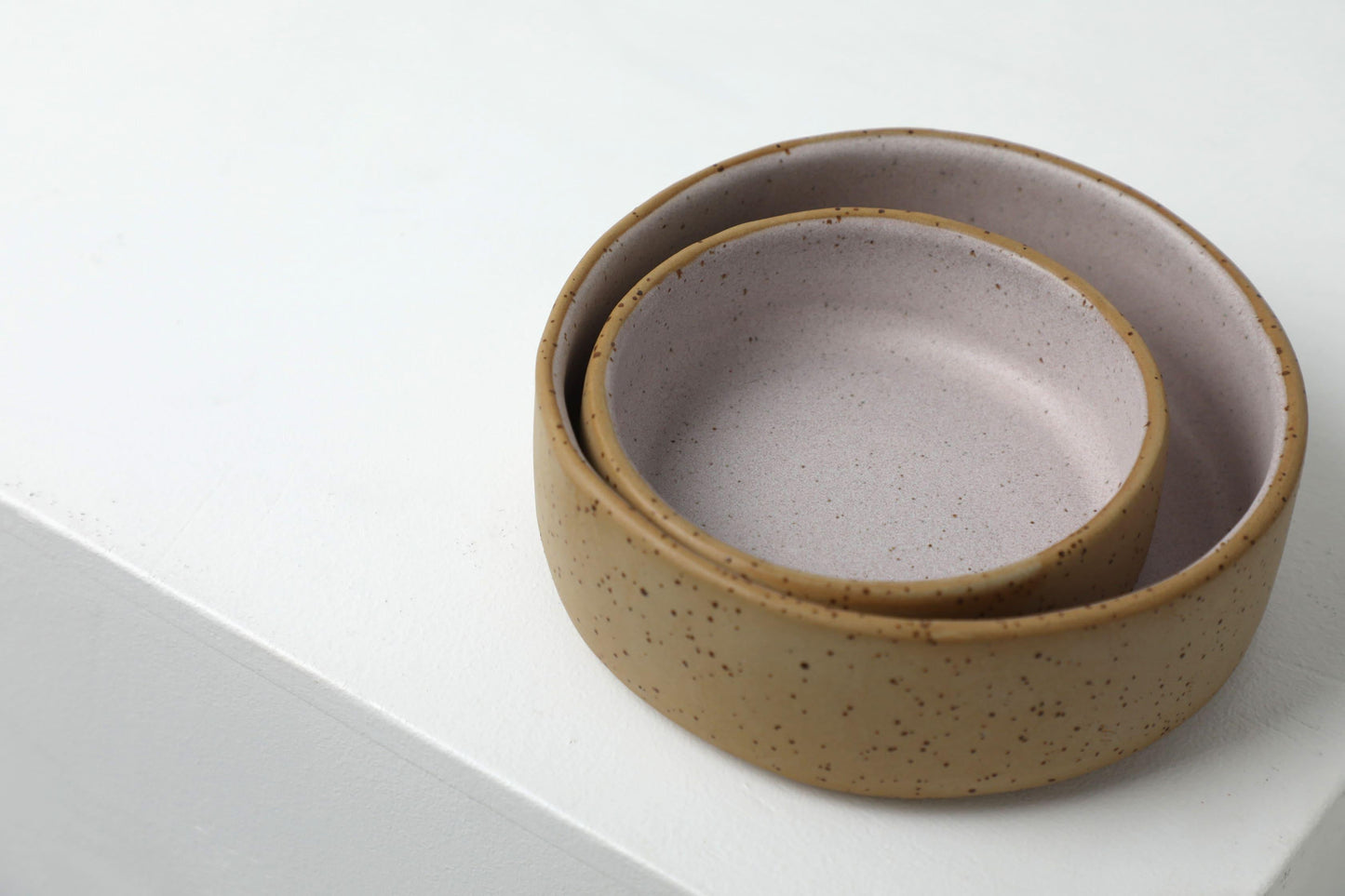 Handmade ceramic dog bowls | RAW+PASTEL PINK - premium dog goods handmade in Europe by animalistus