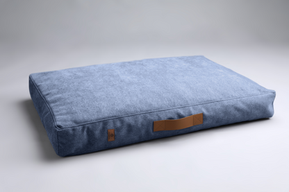 Scandinavian design dog bed | 2-sided | STEEL BLUE