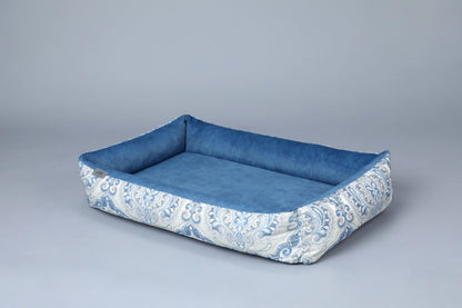 -25% | L available only | 2-sided bohemian style dog bed. SAPPHIRE BLUE - premium dog goods handmade in Europe by My Wild Other