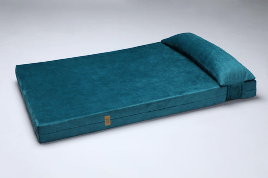 XXL only | 2-sided extra large & supportive dog bed. OCEAN BLUE - premium dog goods handmade in Europe by animalistus