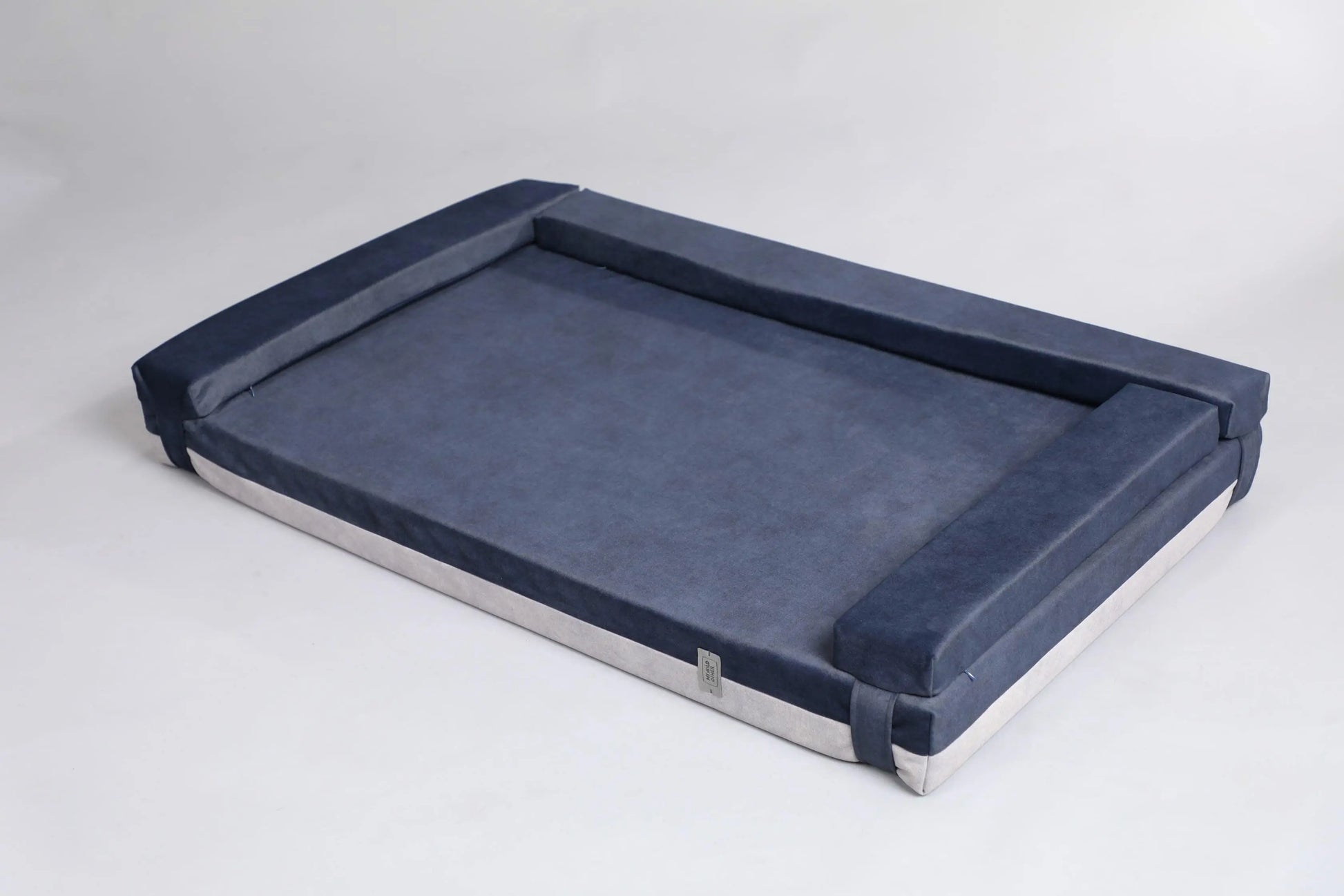 Transformer dog bed | Extra comfort & support | 2-sided | NAVY BLUE+CLOUD GREY - premium dog goods handmade in Europe by animalistus