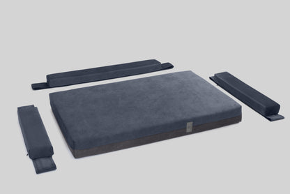 Transformer dog bed | ComfySupport+ | 2-sided | NAVY BLUE+STEEL GREY | animalistus