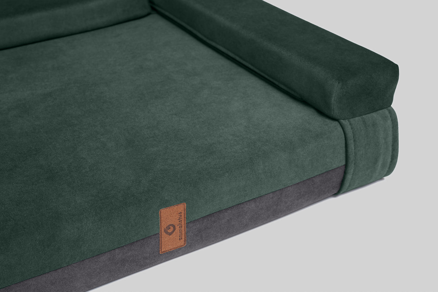 Transformer dog bed | ComfySupport+ | 2-sided | MOSS GREEN+STEEL GREY | animalistus