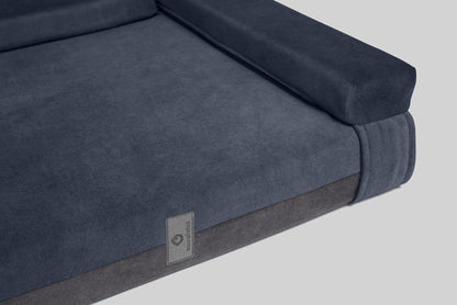Transformer dog bed | ComfySupport+ | 2-sided | NAVY BLUE+STEEL GREY | animalistus