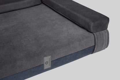 Transformer dog bed | ComfySupport+ | 2-sided | NAVY BLUE+STEEL GREY | animalistus