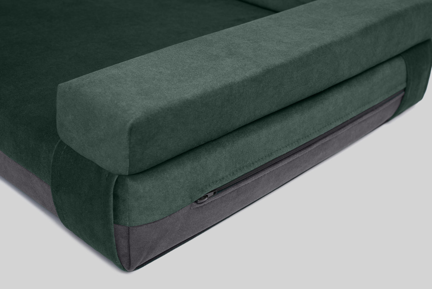 Transformer dog bed | ComfySupport+ | 2-sided | MOSS GREEN+STEEL GREY | animalistus