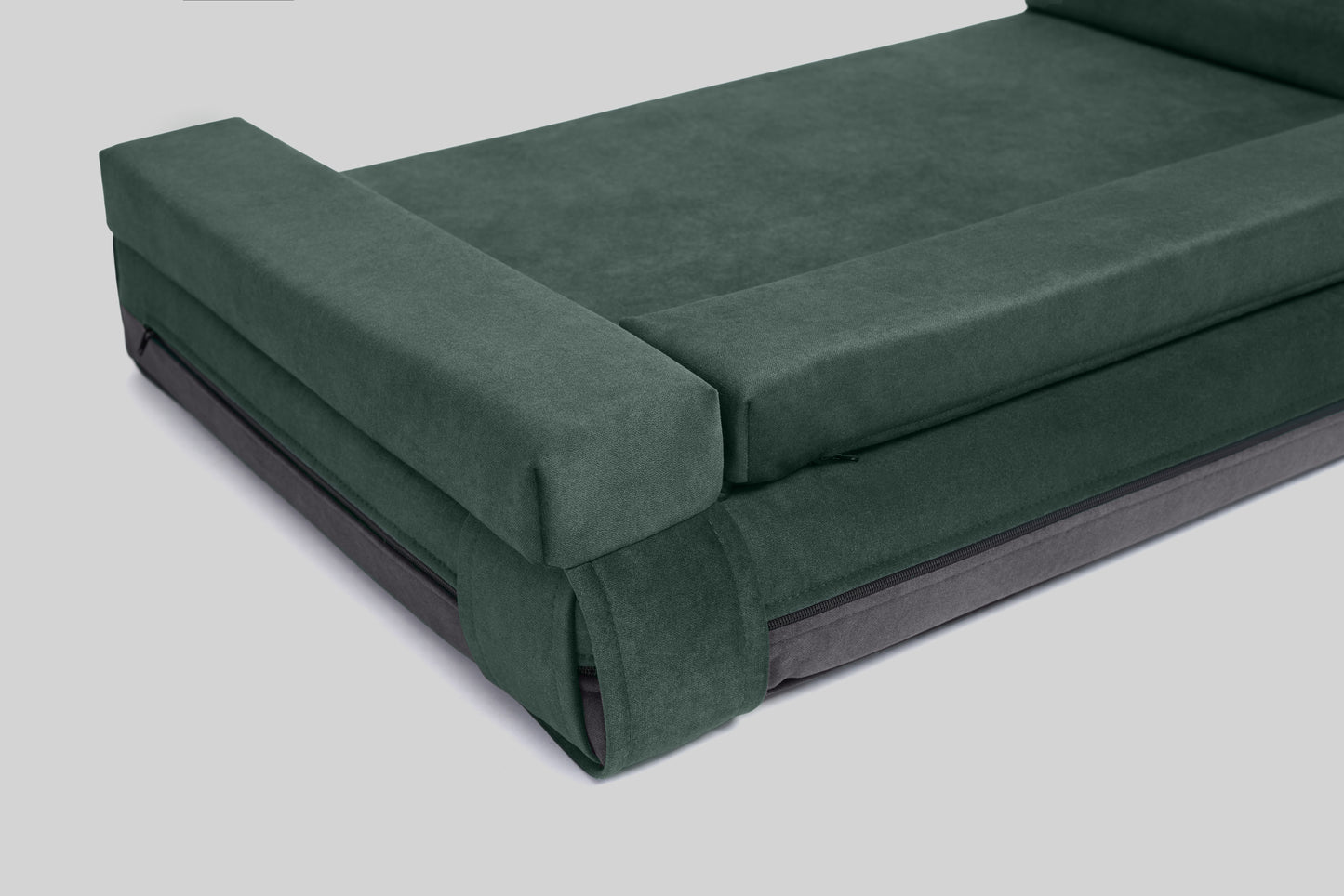 Transformer dog bed | ComfySupport+ | 2-sided | MOSS GREEN+STEEL GREY | animalistus