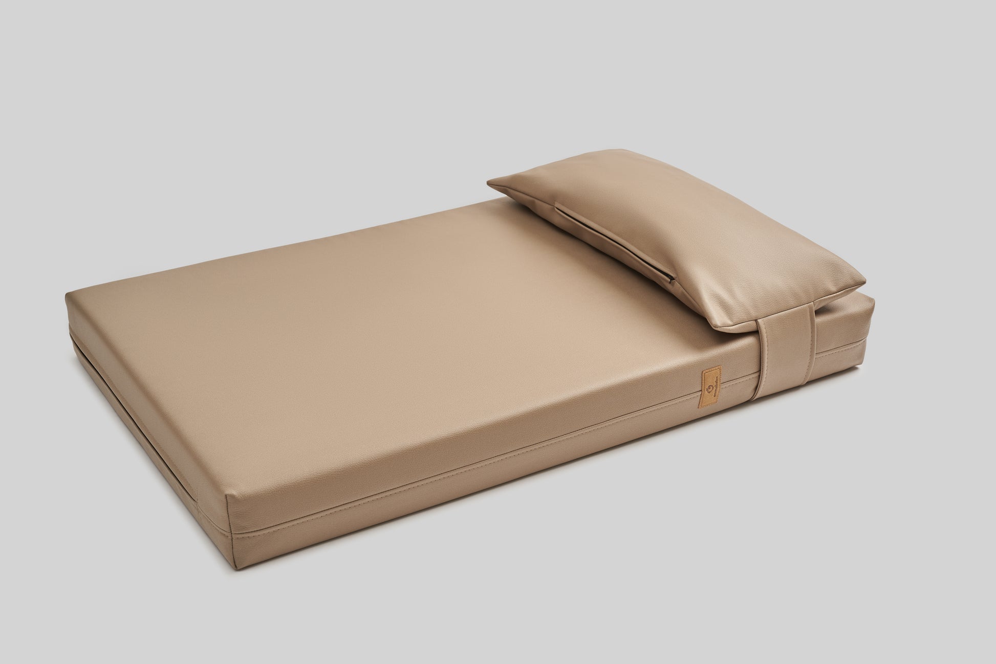Leather-look dog bed | ComfySupport+ | 2-sided | ALMOND BEIGE | animalistus