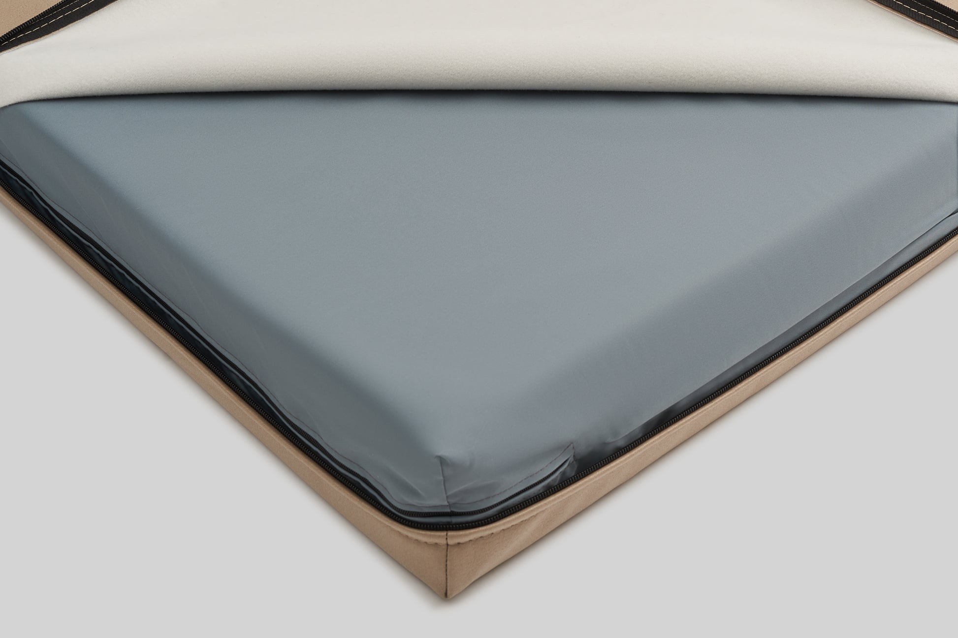 Leather-look dog bed | ComfySupport+ | 2-sided | ALMOND BEIGE | animalistus