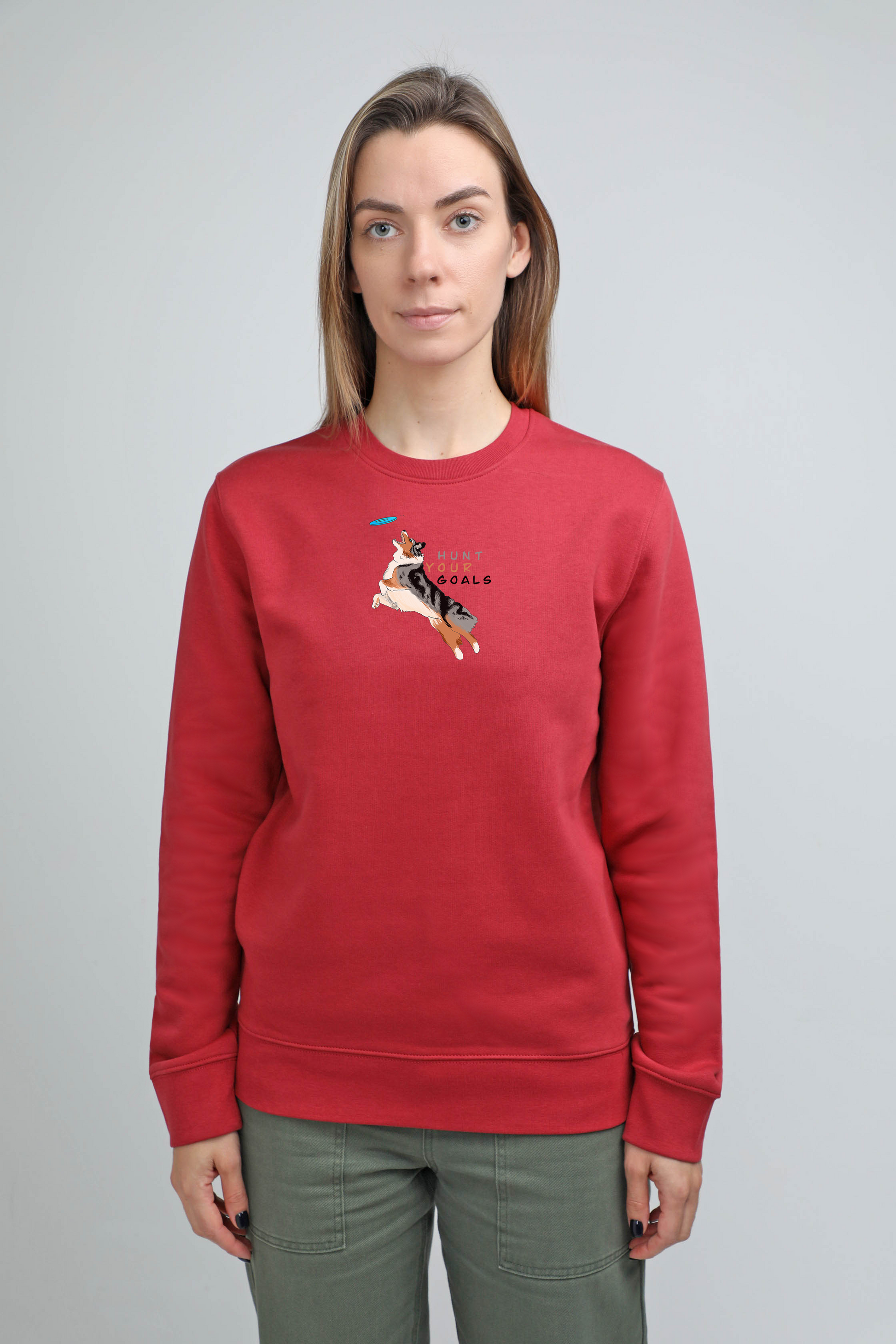 Hunt your goals | Crew neck sweatshirt with dog. Regular fit | Unisex by My Wild Other