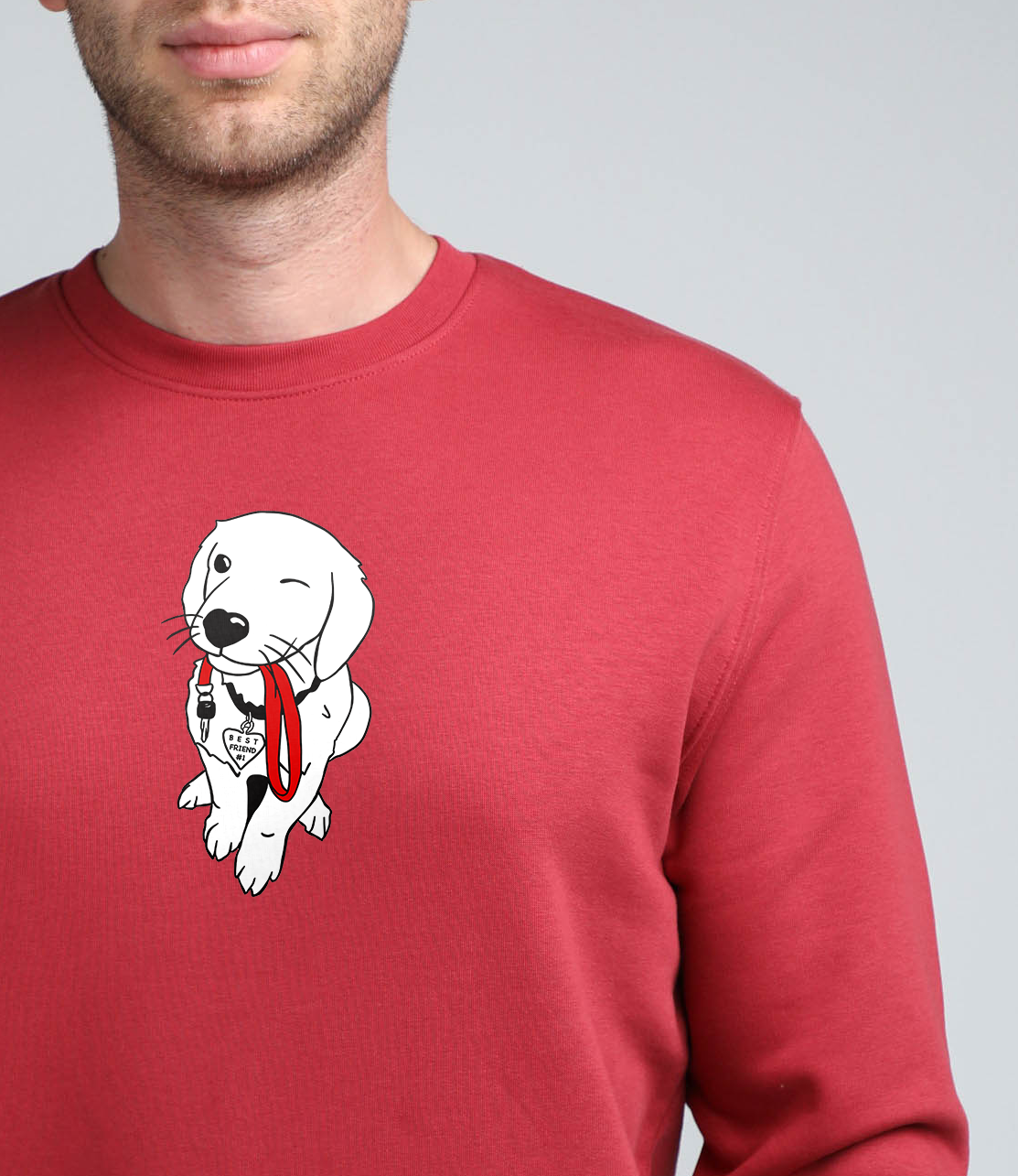 Best friend | Crew neck sweatshirt with dog. Regular fit | Unisex | animalistus