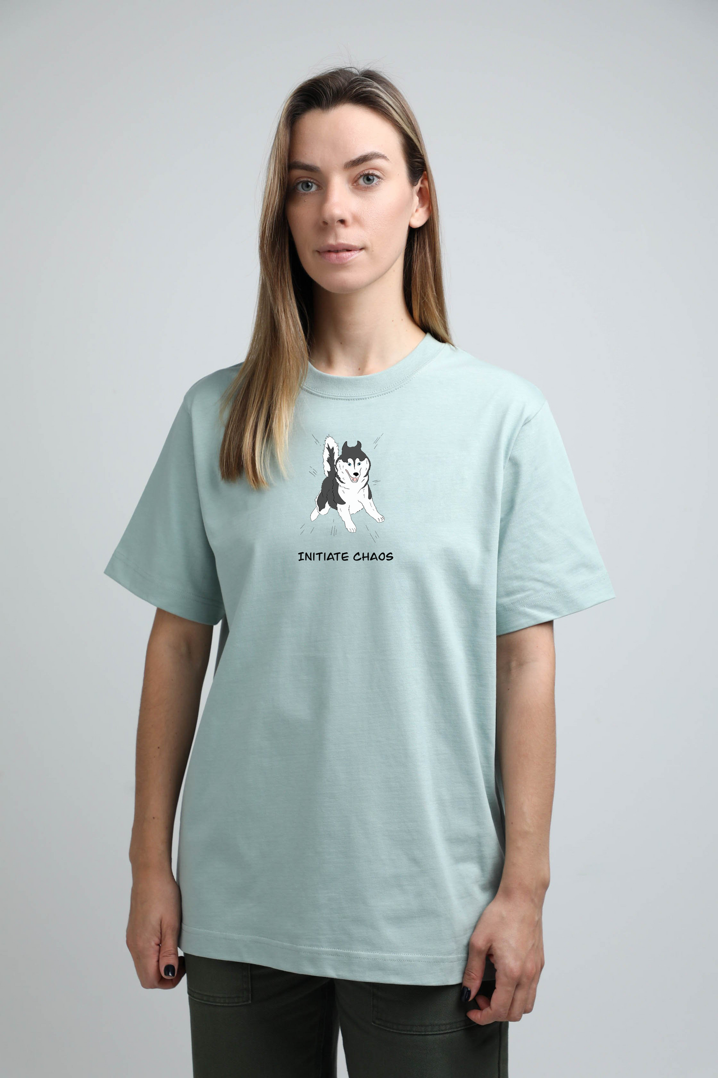 Chaos dog | Heavyweight T-Shirt with dog. Oversized | Unisex - premium dog goods handmade in Europe by animalistus