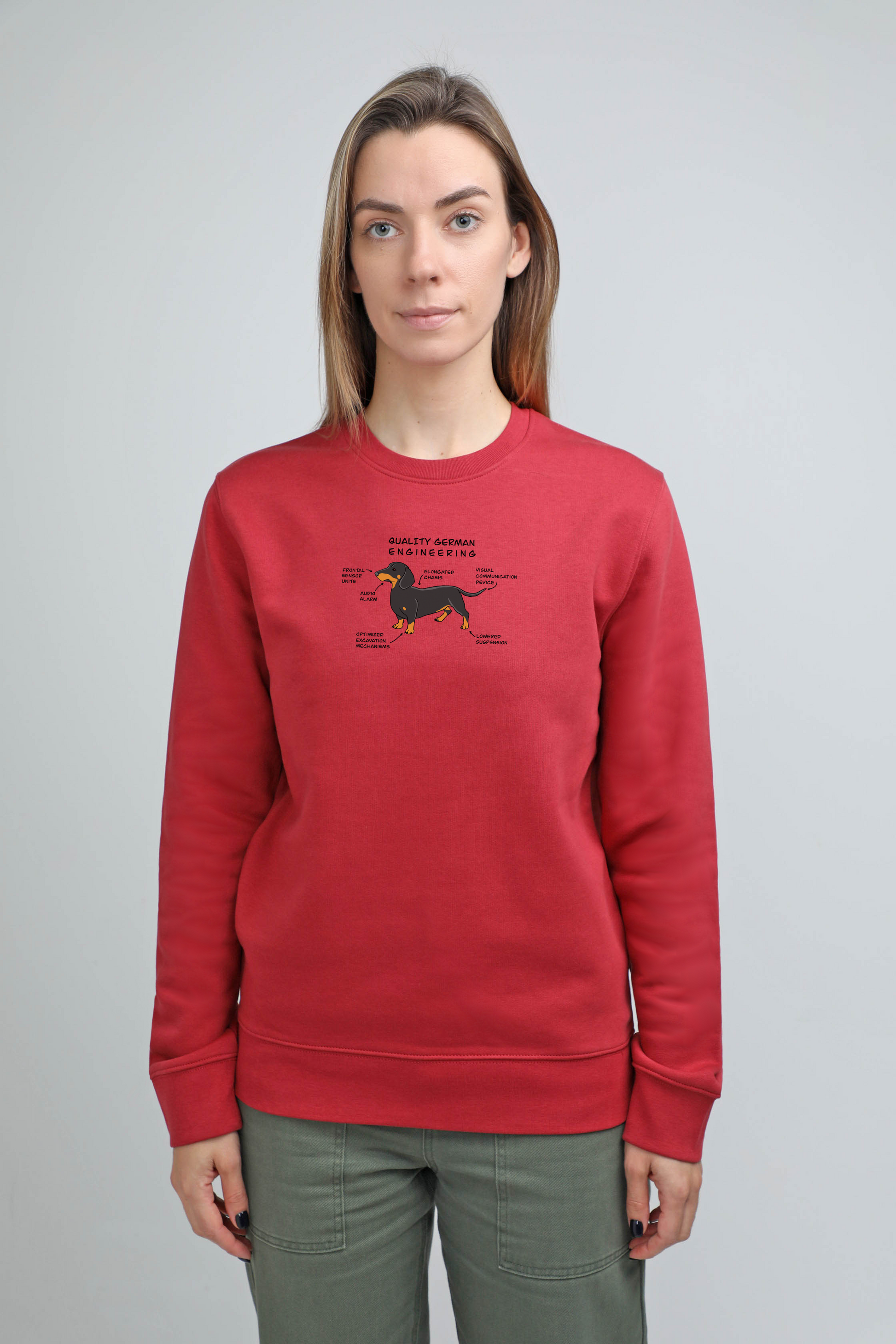 Automotive dog | Crew neck sweatshirt with dog. Regular fit | Unisex - premium dog goods handmade in Europe by animalistus