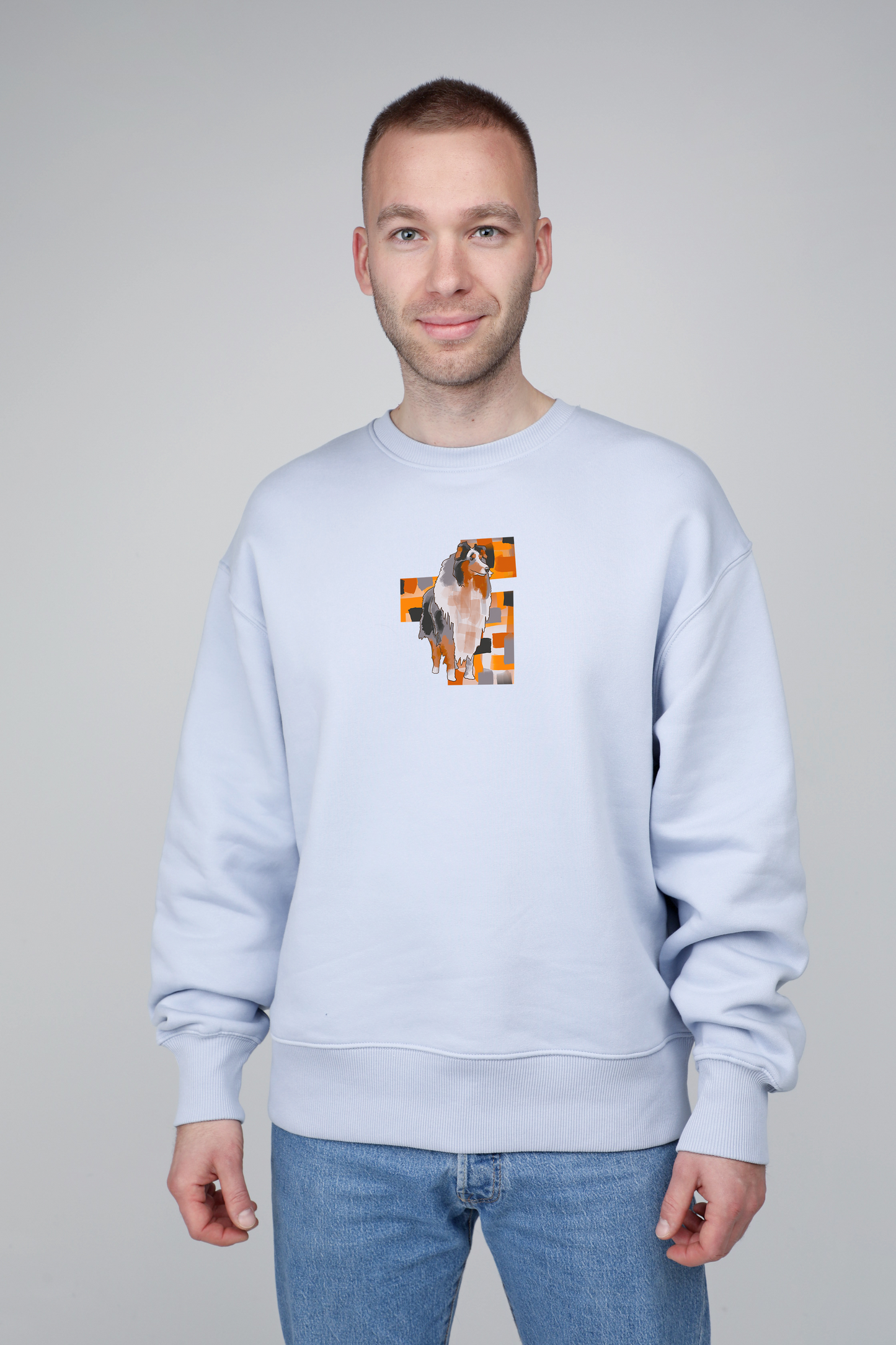Autumn dog | Crew neck sweatshirt with dog. Oversize fit | Unisex by My Wild Other
