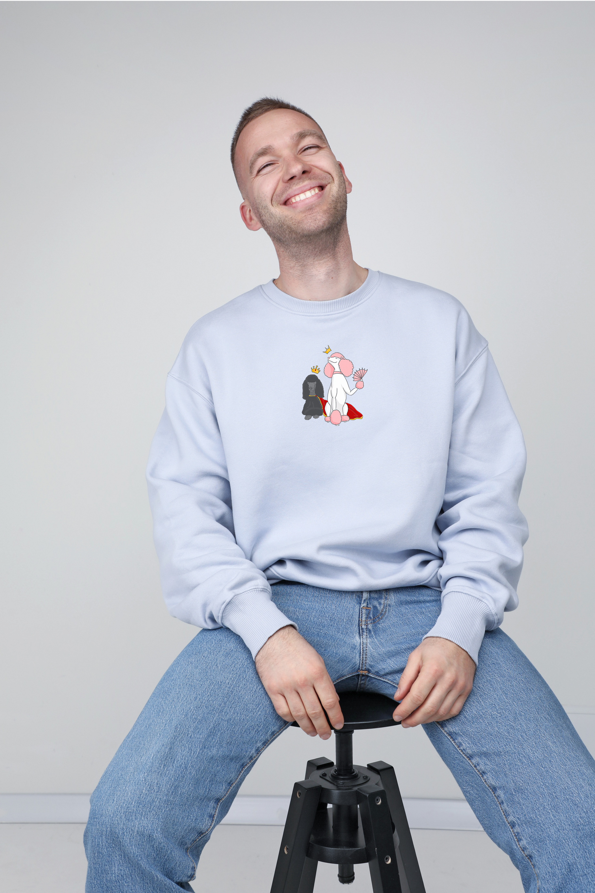 Royal dogs | Crew neck sweatshirt with dogs. Oversize fit | Unisex - premium dog goods handmade in Europe by animalistus