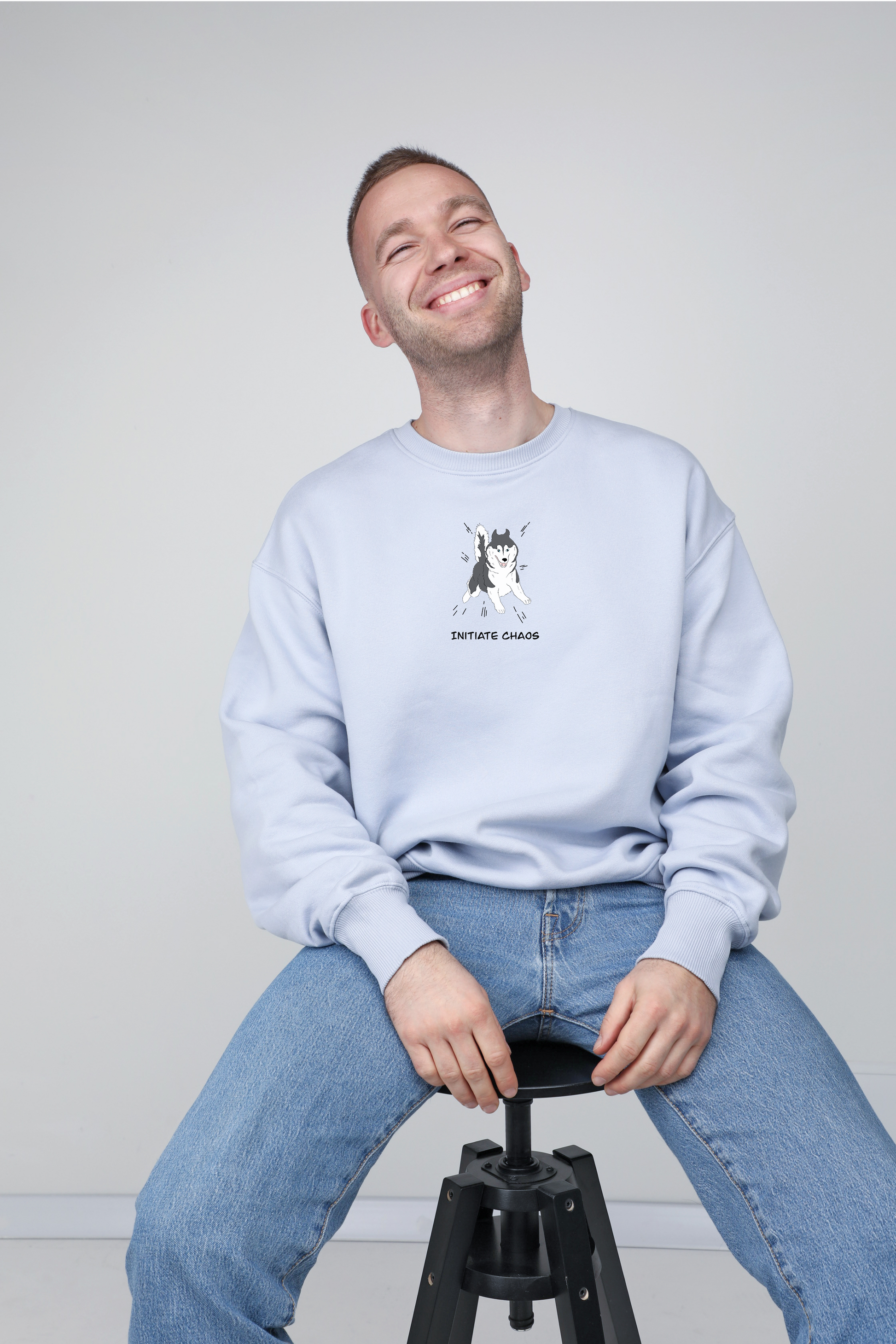 Chaos dog | Crew neck sweatshirt with dog. Oversize fit | Unisex by My Wild Other