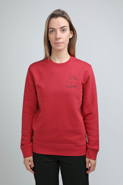 Oh, hello there! | Crew neck sweatshirt with embroidered dog. Regular fit | Unisex by My Wild Other