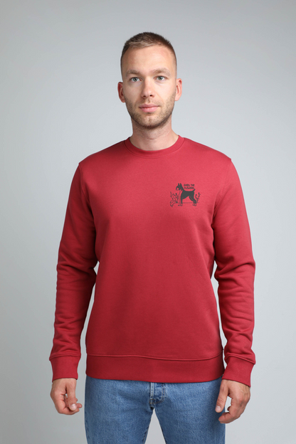 Smell the flowers | Crew neck sweatshirt with embroidered dog. Regular fit | Unisex | animalistus
