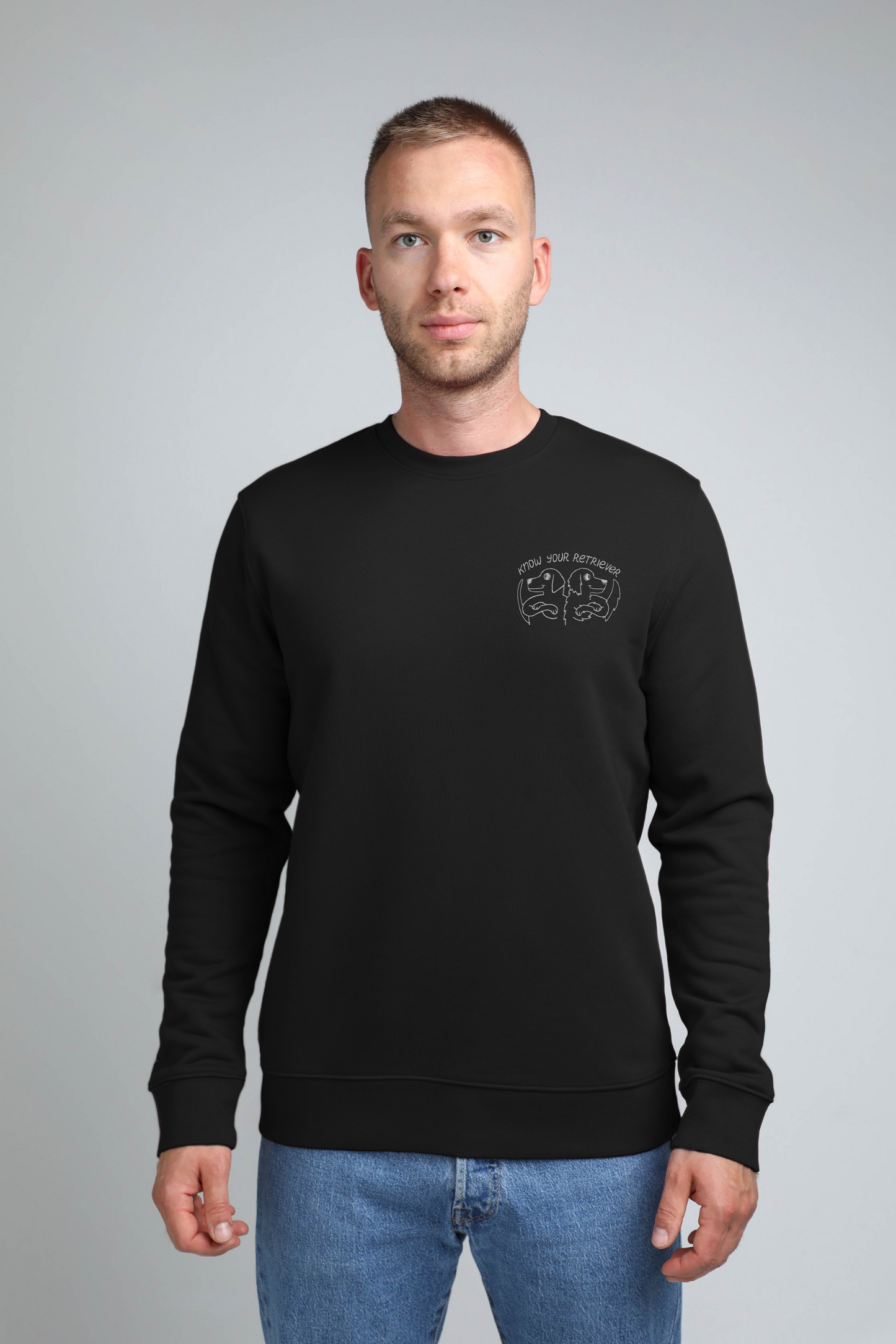 Know your retriever | Crew neck sweatshirt with embroidered dogs. Regular fit | Unisex - premium dog goods handmade in Europe by animalistus