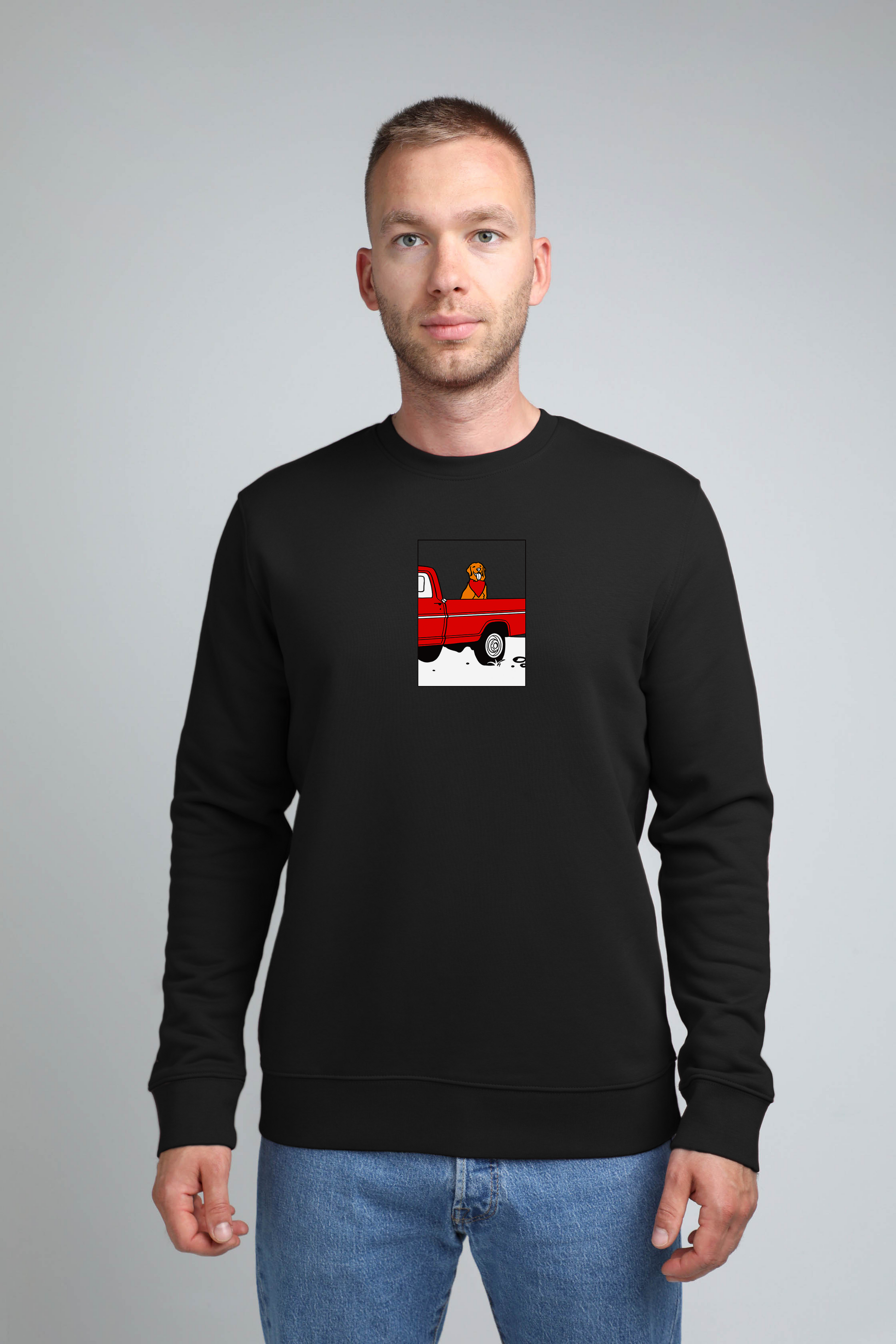 Pickup truck dog | Crew neck sweatshirt with dog. Regular fit | Unisex by My Wild Other