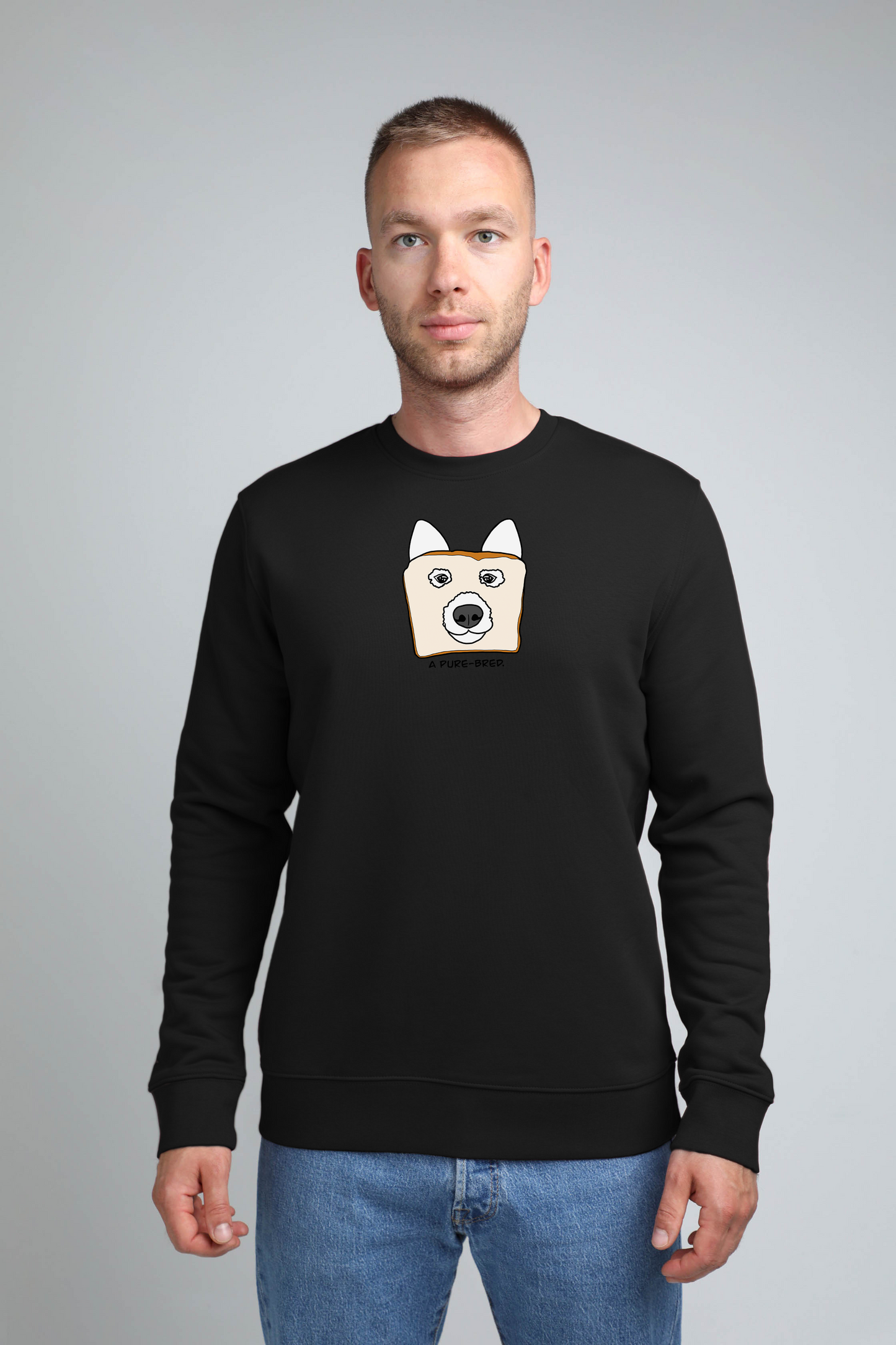 Pure-bred dog | Crew neck sweatshirt with dog. Regular fit | Unisex - premium dog goods handmade in Europe by animalistus