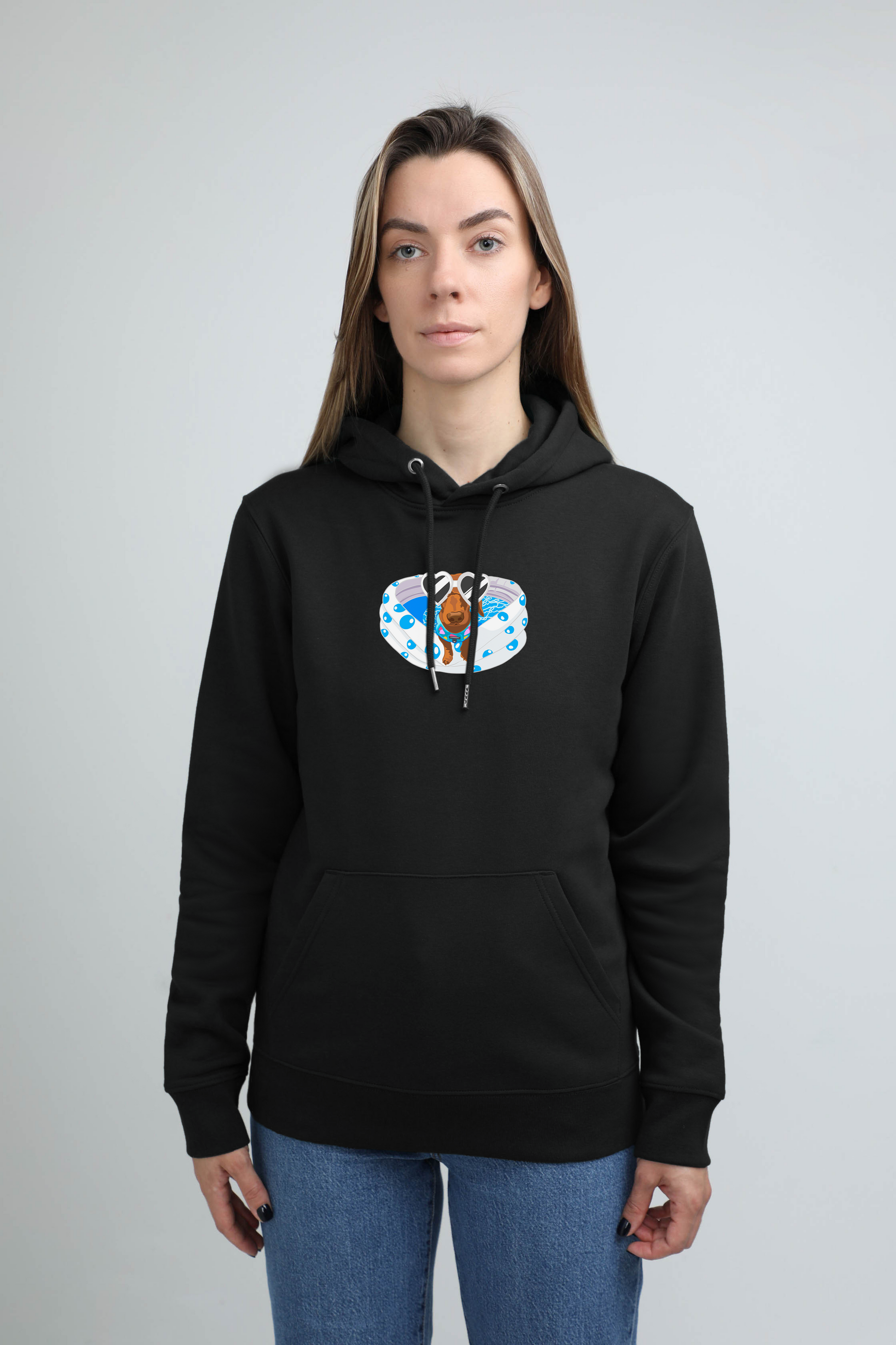 Poolparty dog | Hoodie with dog. Regular fit | Unisex by My Wild Other