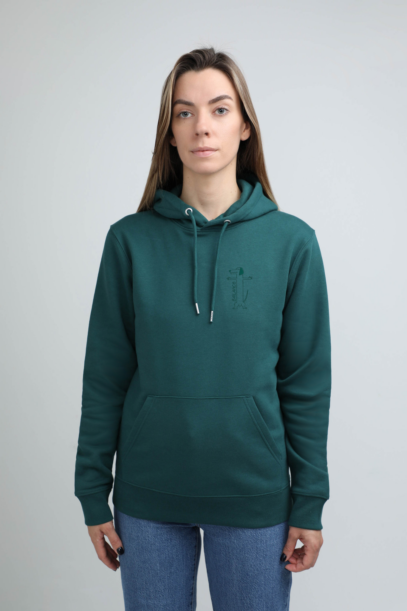 S available only | Balance | Hoodie with embroidered dog. Regular fit | Unisex by My Wild Other