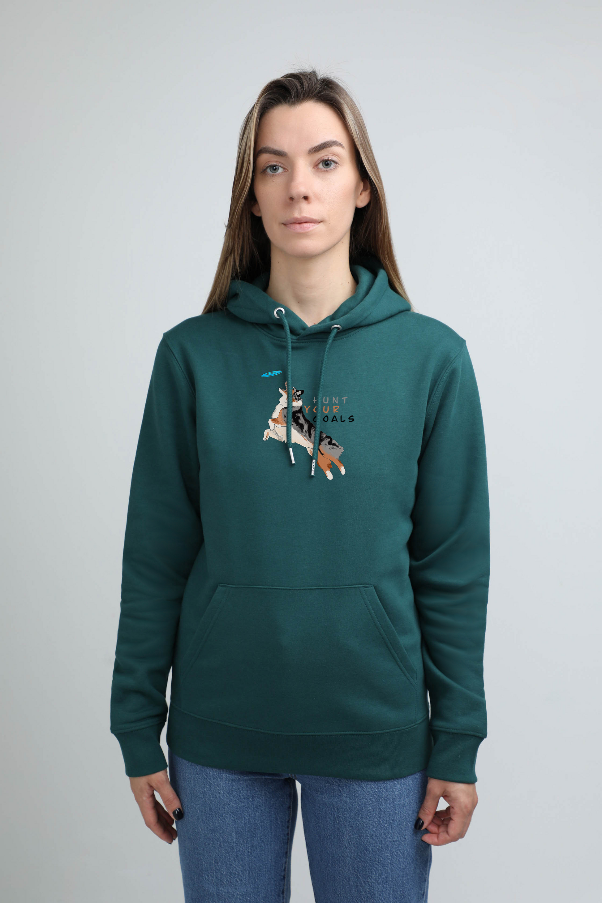 Hunt your goals | Hoodie with dog. Regular fit | Unisex - premium dog goods handmade in Europe by animalistus