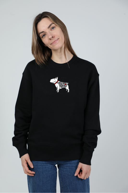 Hungry dog | Crew neck sweatshirt with dog. Oversize fit | Unisex | animalistus