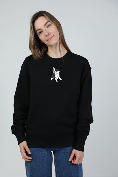 Chaos dog | Crew neck sweatshirt with dog. Oversize fit | Unisex