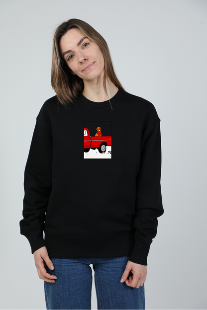 Pickup truck dog | Crew neck sweatshirt with dog. Oversize fit | Unisex