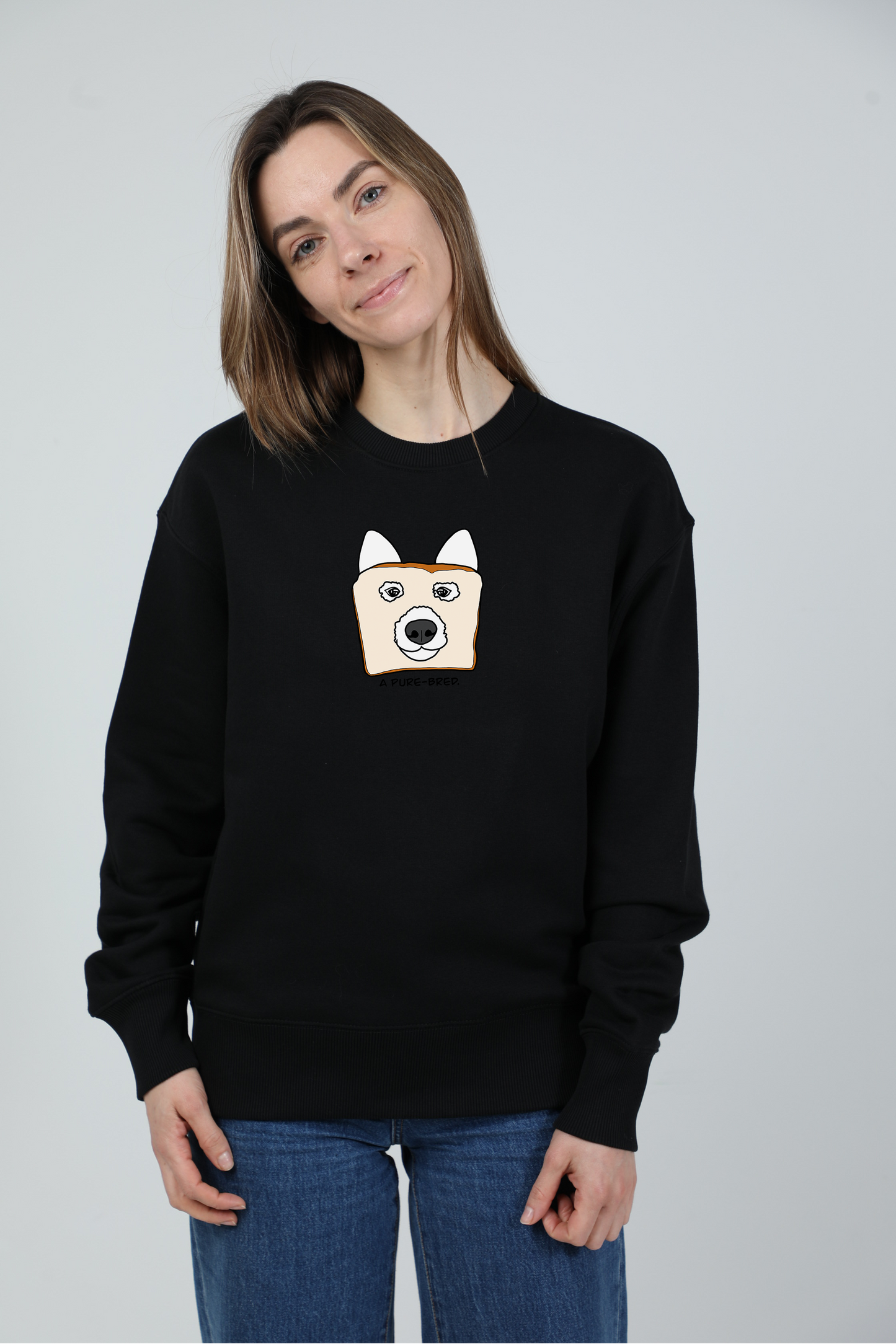 Pure-bred dog | Crew neck sweatshirt with dog. Oversize fit | Unisex
