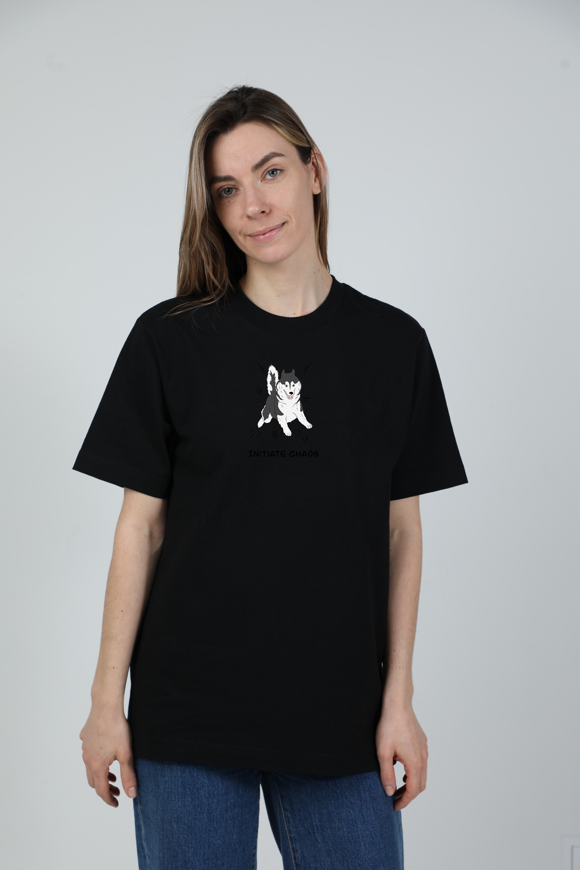 Chaos dog | Heavyweight T-Shirt with dog. Oversized | Unisex | animalistus