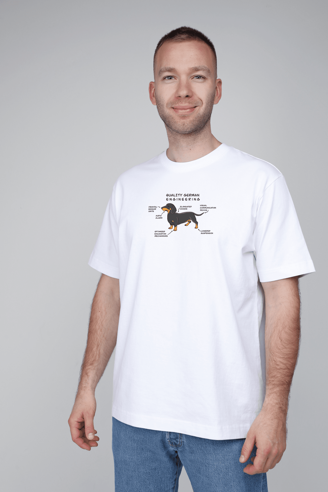 Automotive dog | Heavyweight T-Shirt with dog. Oversized | Unisex | animalistus